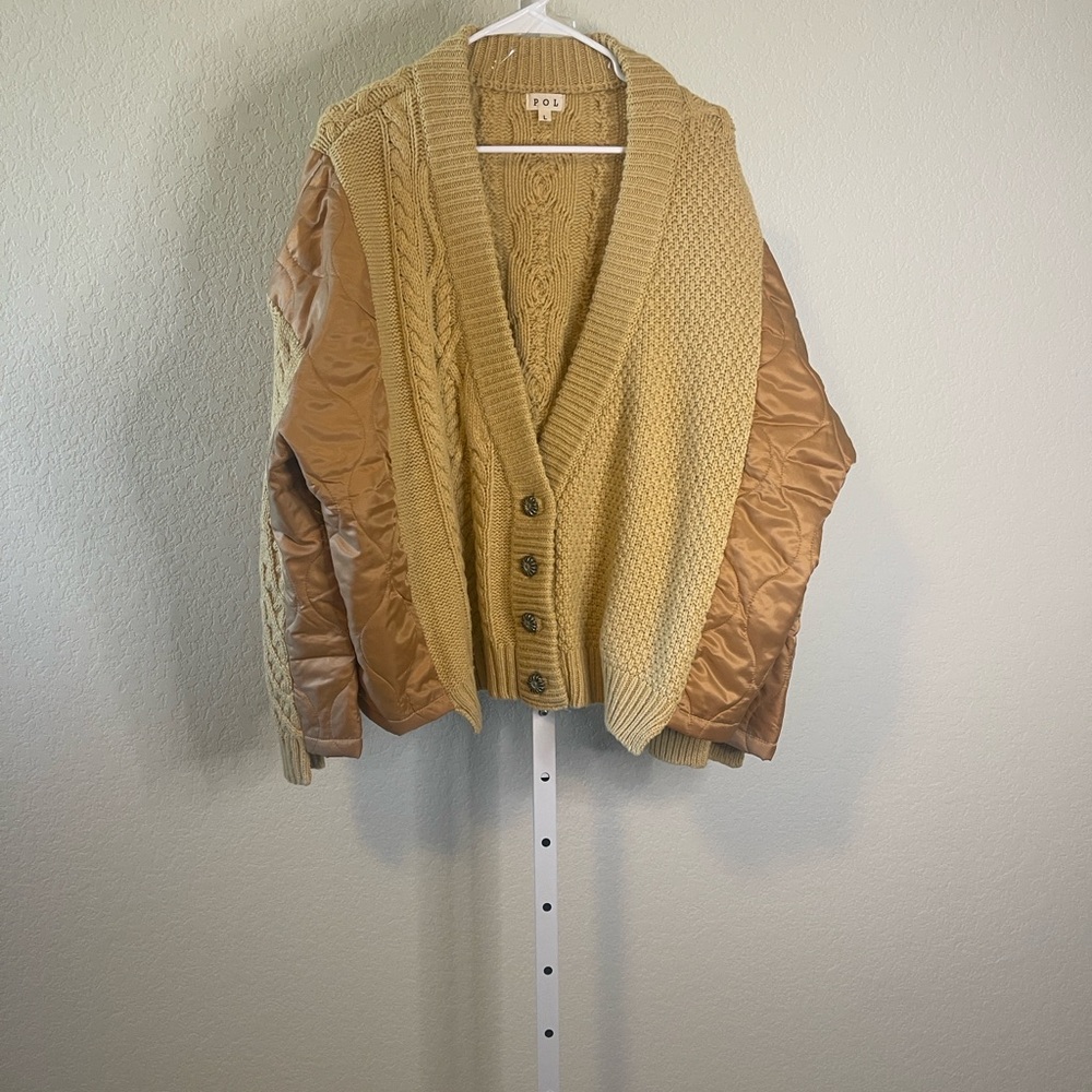 POL Tan Cable Knit Sweater